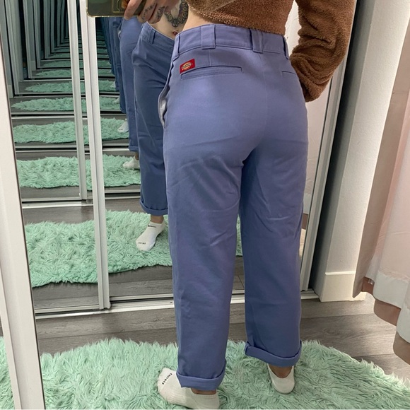 Women’s Chambray DICKIES Crop Roll Hem Work Pants Like New - Picture 4 of 14